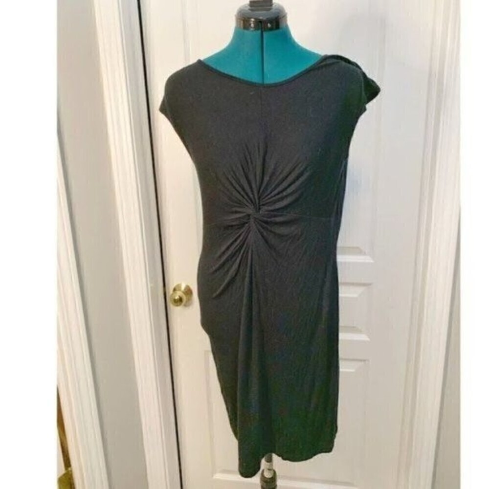 Barneys New York Little Black Cap Sleeve Stretch Knot Lightweight Summer Dress
